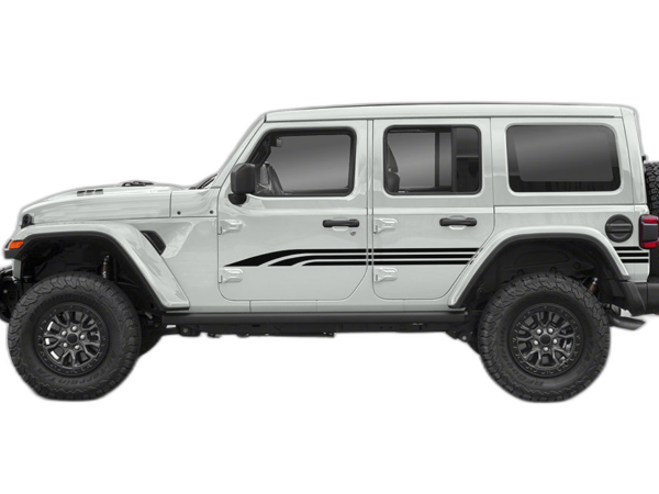 Triple way side stripes decals graphics compatible with Jeep Wrangler JL
