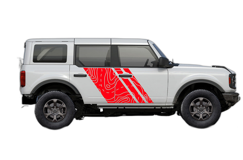 Triple Topographic Shape Decals Graphics for Ford Bronco - Image 4