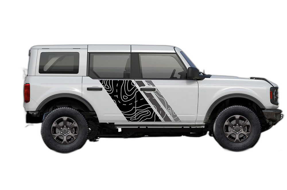 Triple Topographic Shape Decals Graphics for Ford Bronco - Image 3