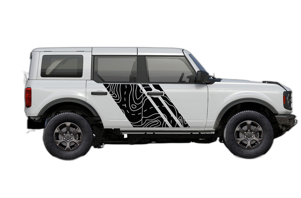 Triple Topographic Shape Decals Graphics for Ford Bronco - Image 2
