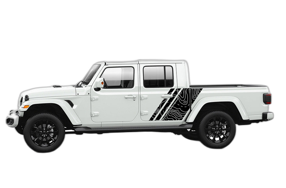 Triple topographic shape side graphics decals compatible with Jeep Gladiator JT - Image 2
