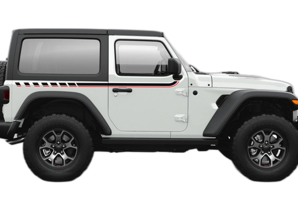 Upper body side stripes graphics decals compatible with Jeep Wrangler JL 2 doors