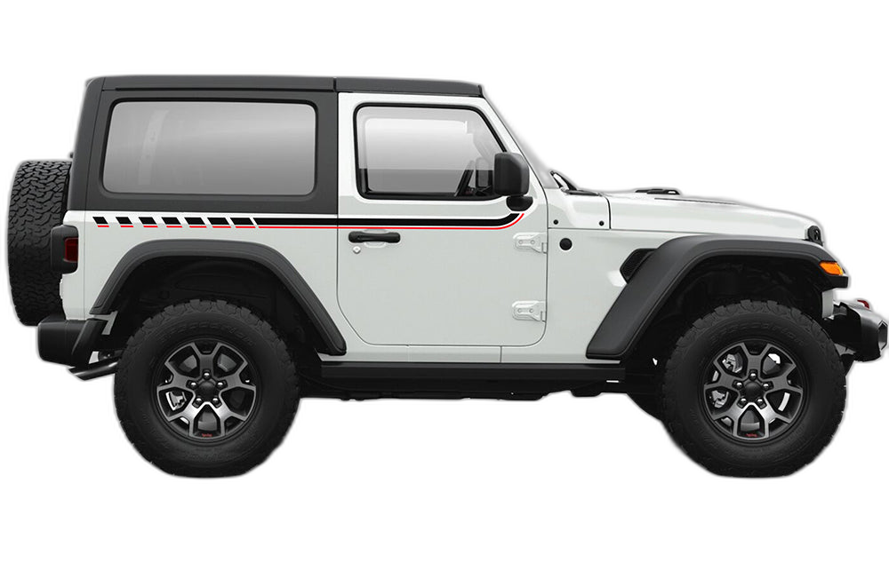 Upper Body Side Stripes Graphics for Jeep Wrangler JL 2 Doors