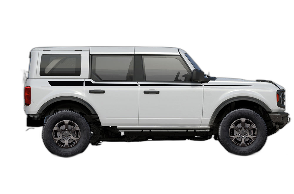 Upper edge side stripes decals graphics compatible with Ford Bronco