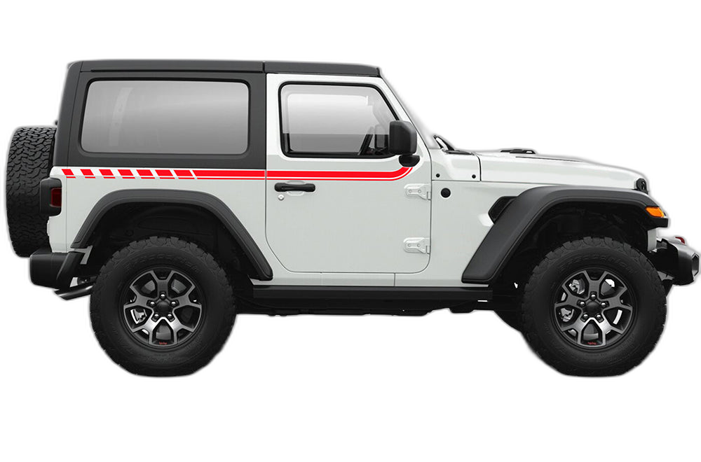 Upper Body Side Stripes Graphics for Jeep Wrangler JL 2 Doors - Image 2