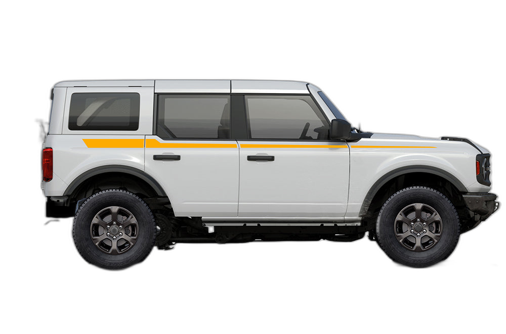 Upper edge side stripes decals graphics compatible with Ford Bronco - Image 2