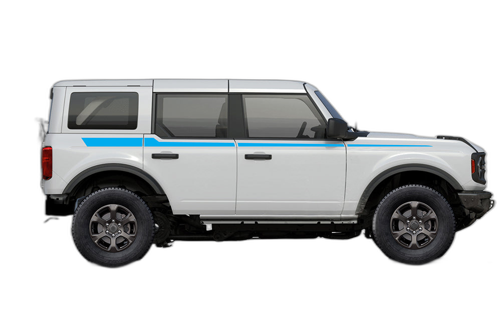 Upper edge side stripes decals graphics compatible with Ford Bronco - Image 4