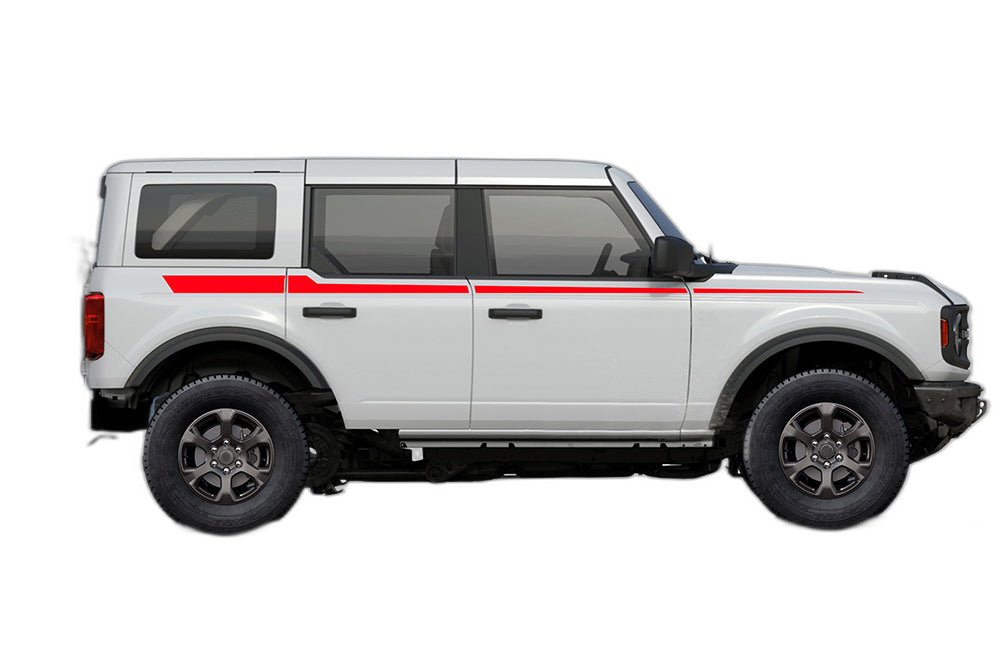 Upper edge side stripes decals graphics compatible with Ford Bronco - Image 5