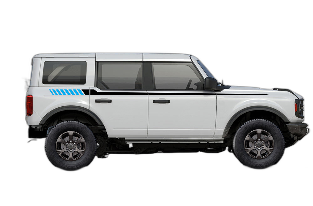 Upper Retro Stripes Graphics for Ford Bronco - Image 2