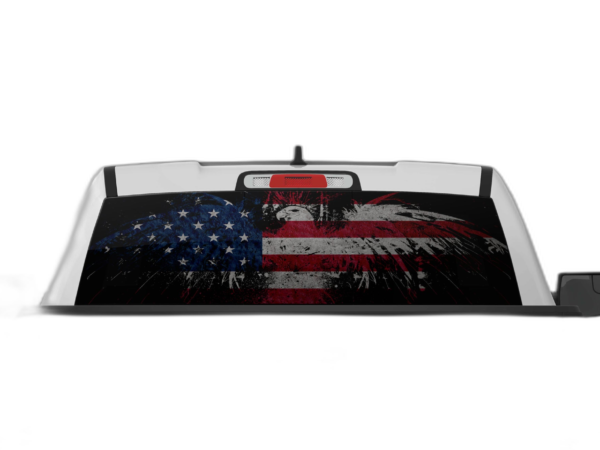 US eagle perforated rear window decal graphics compatible with Dodge Ram