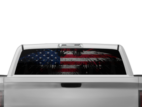US Eagle Perforated Rear Window Decal Graphics for Dodge Ram 2009-2018