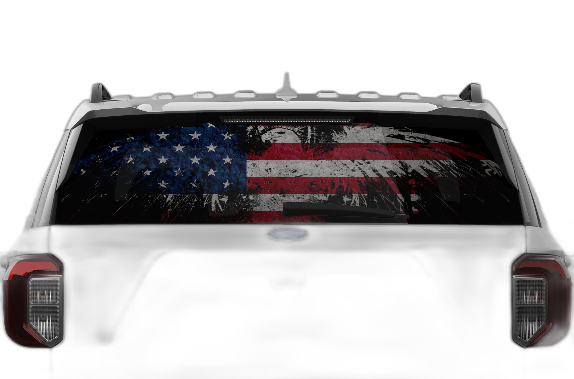 US eagle perforated rear window decal graphics compatible with Ford Explorer