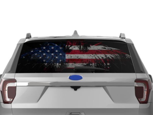 US eagle perforated rear window decal graphics compatible with Ford Explorer 2011-2019