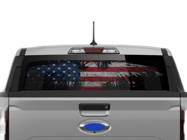 US eagle perforated rear window decal graphics compatible with Ford Maverick