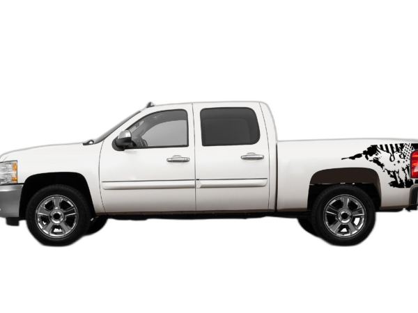 US Eagle Side Bed Decals Graphics for Chevrolet Silverado 2007-2013