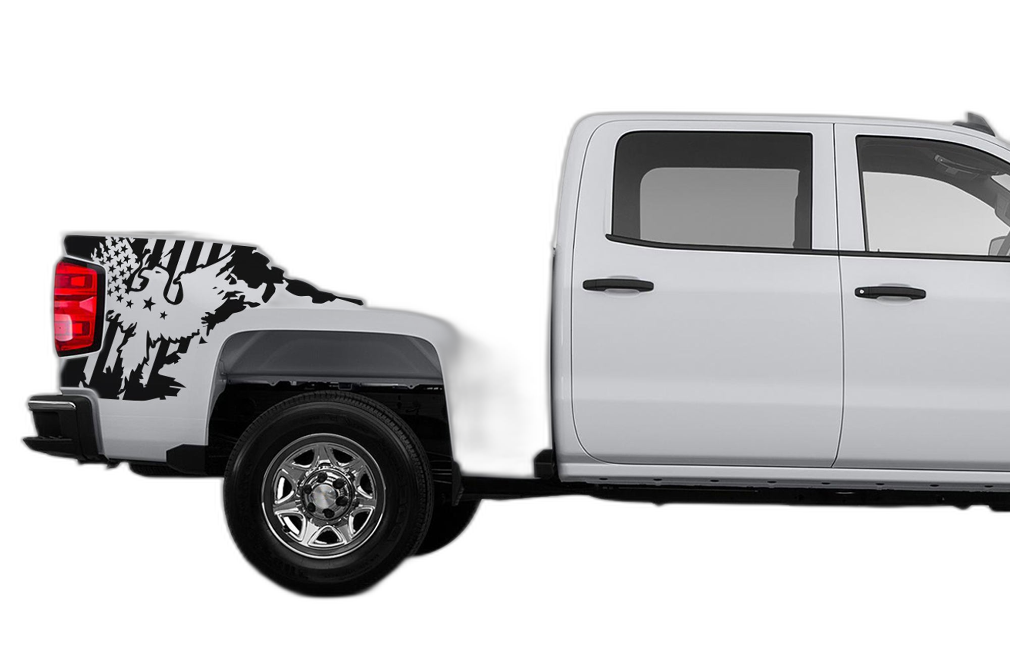 US eagle side bed decals graphics compatible with Chevrolet Silverado 2014-2018