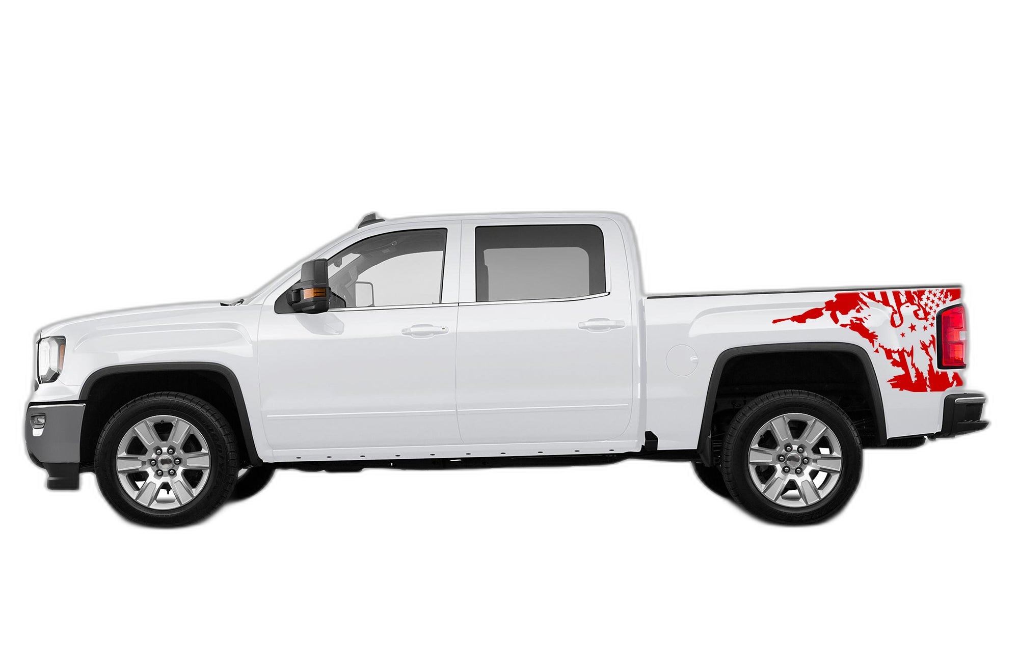 US eagle side bed decals graphics compatible with GMC Sierra 2014-2018 - Image 3