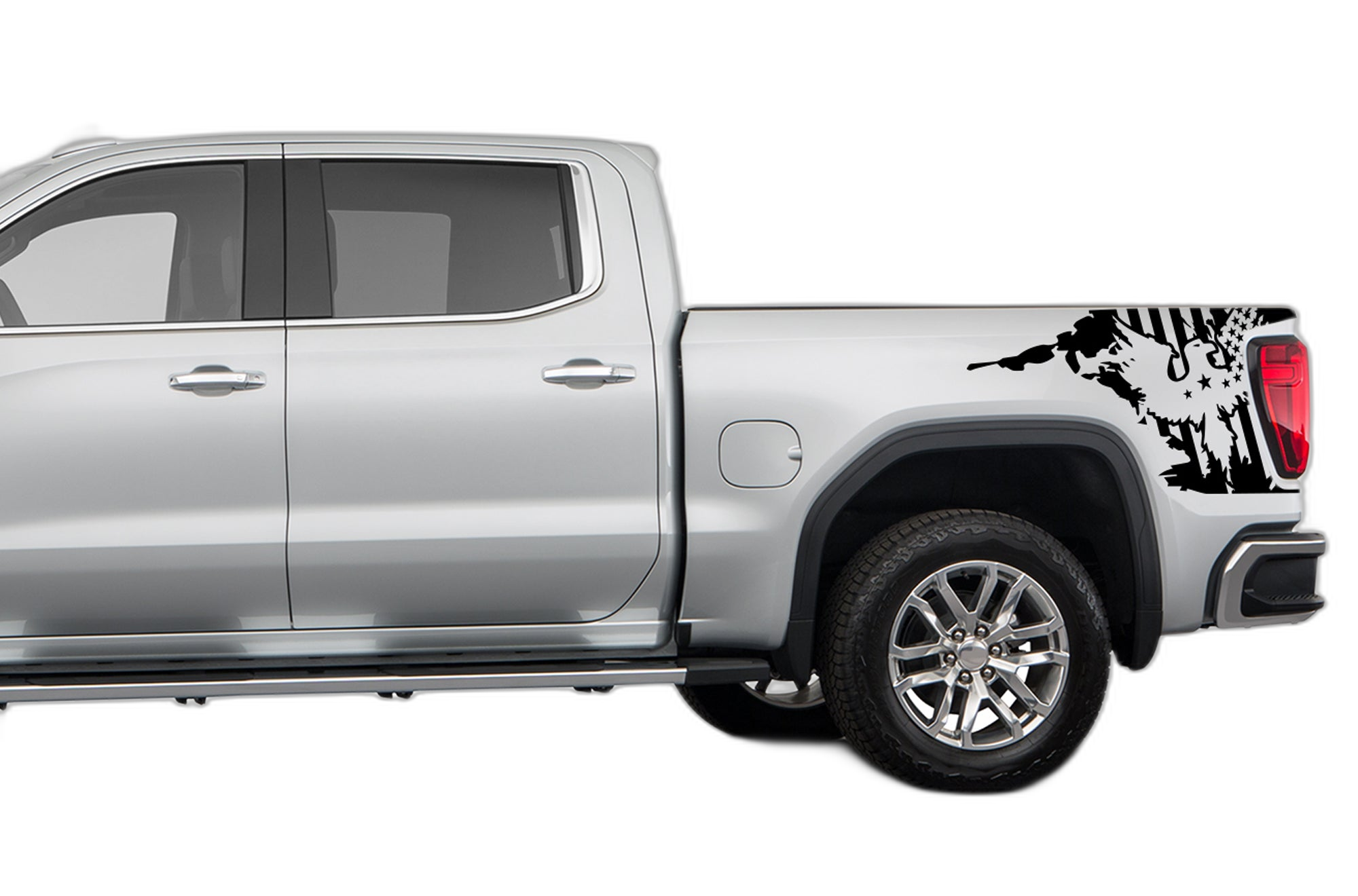 US Eagle Side Bed Decals Graphics for GMC Sierra