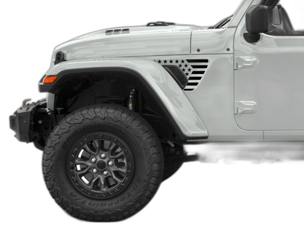US flag fender vent side graphics decals compatible with Jeep Gladiator JT