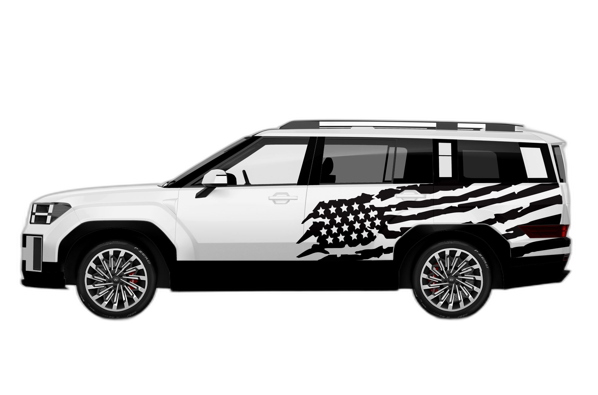 US flag graphics decals compatible with Hyundai Santa Fe
