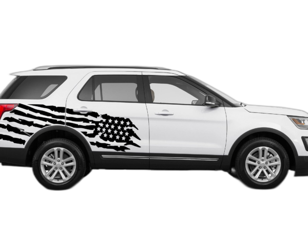 US flag graphics side decals compatible with Ford Explorer 2011-2019