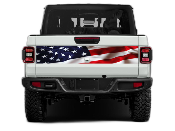 US flag print tailgate graphics decals compatible with Jeep Gladiator JT