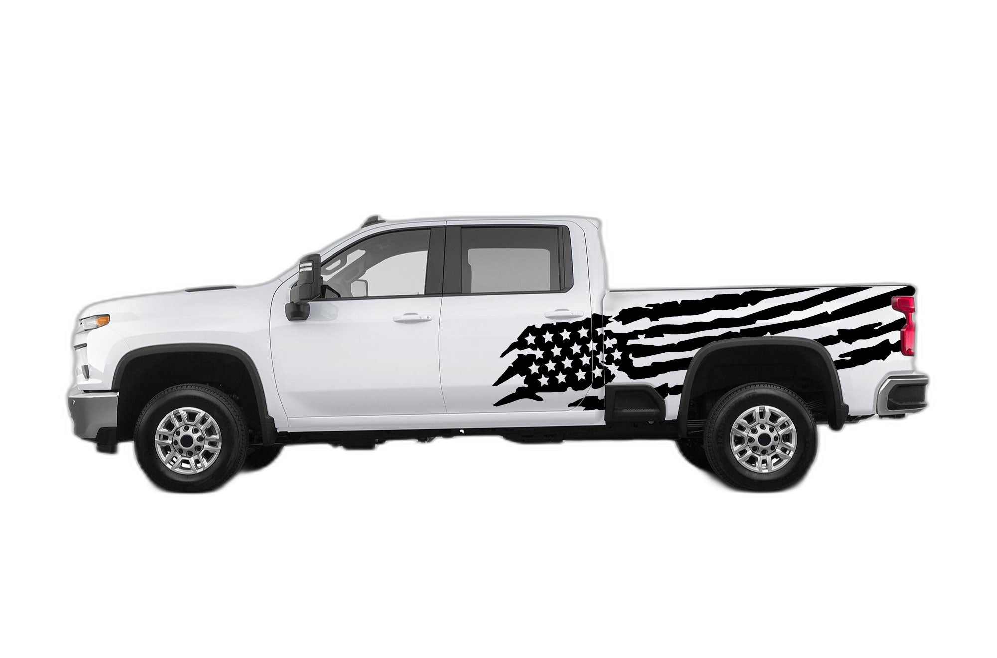 US Flag Side Decals Graphics for Chevrolet Silverado 2500HD