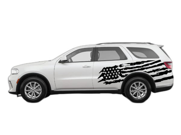US flag side decals graphics compatible with Dodge Durango