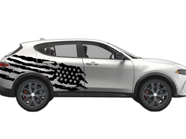 US flag side decals graphics compatible with Dodge Hornet