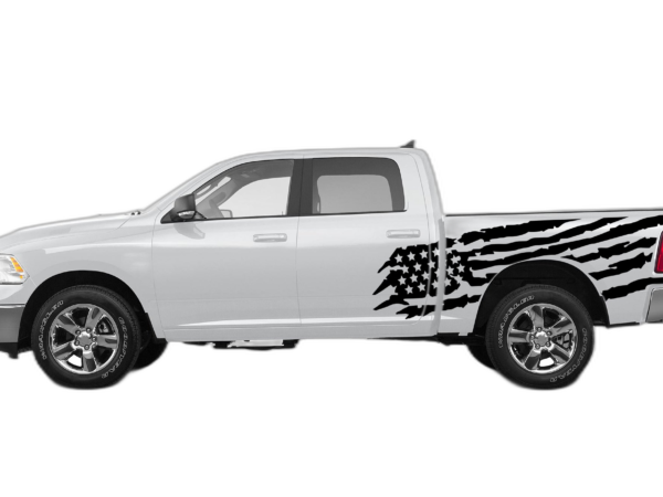 US Flag Side Decals Graphics for Dodge Ram 2009-2018