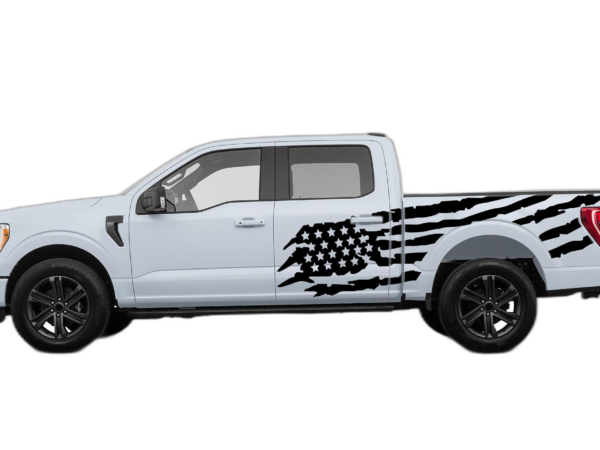 US flag side decals graphics compatible with Ford F150