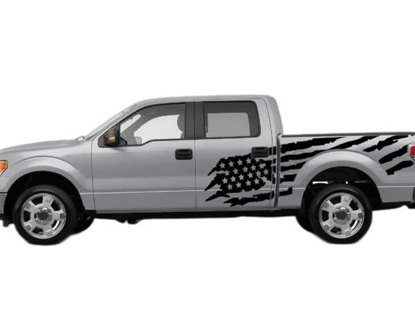 US flag side decals graphics compatible with Ford F150 2009-2014