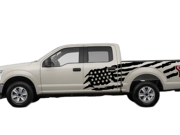 US flag side decals graphics compatible with Ford F150 2015-2020
