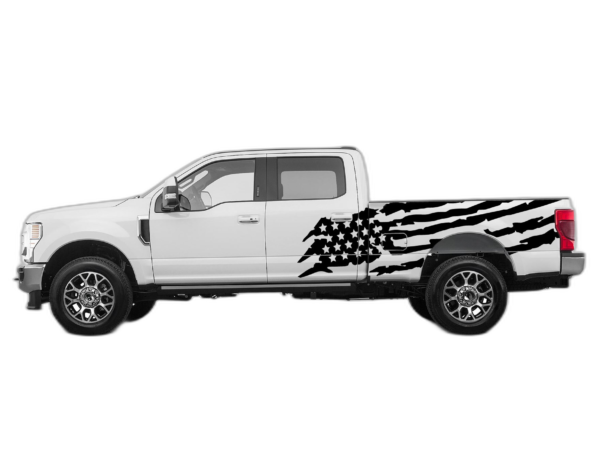 US Flag Side Decals Graphics for Ford F250 2017-2022