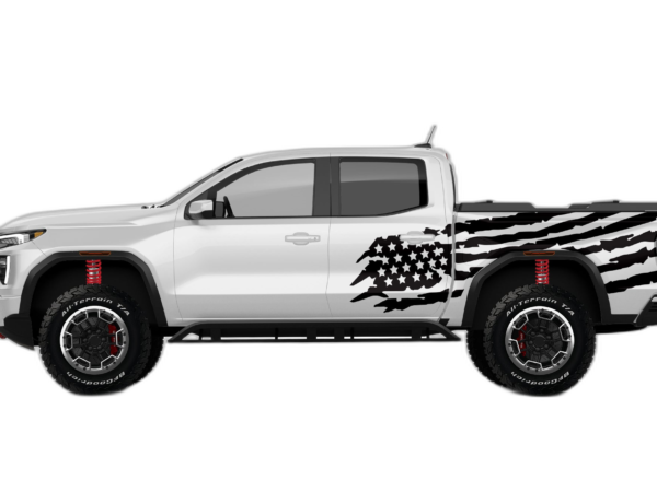 US flag side decals graphics compatible with GMC Canyon