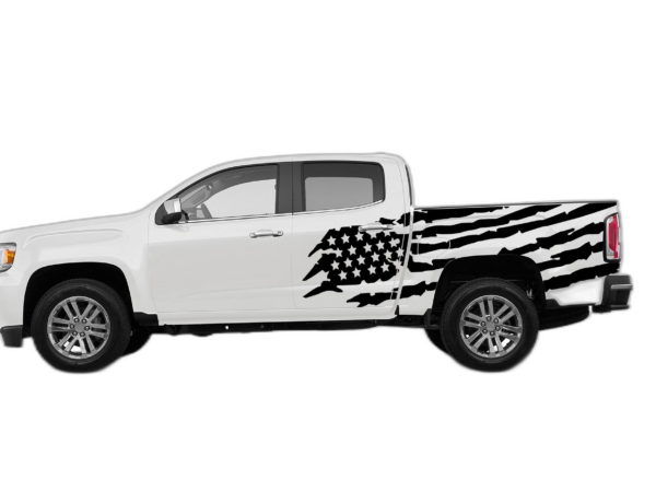 US Flag Side Decals Graphics for GMC Canyon 2015-2022