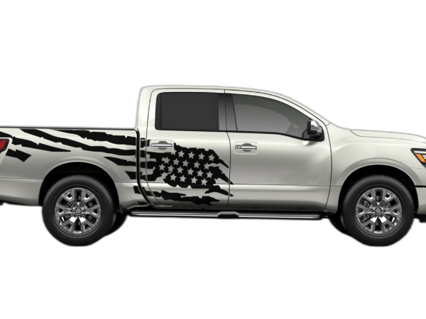 US flag side decals graphics compatible with Nissan Titan 2017-2025
