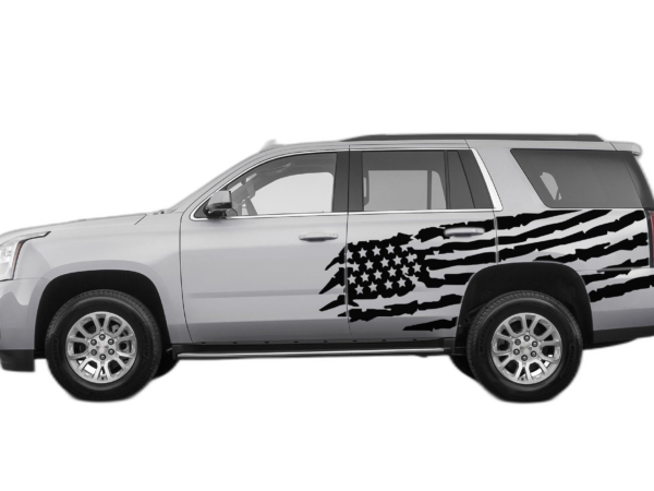 US flag side graphics decals compatible with GMC Yukon 2015-2020