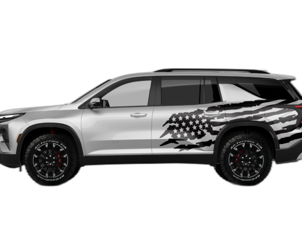 US flag side graphics decals compatible with Chevrolet Traverse