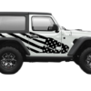 US flag side graphics decals compatible with Jeep Wrangler JL 2 doors
