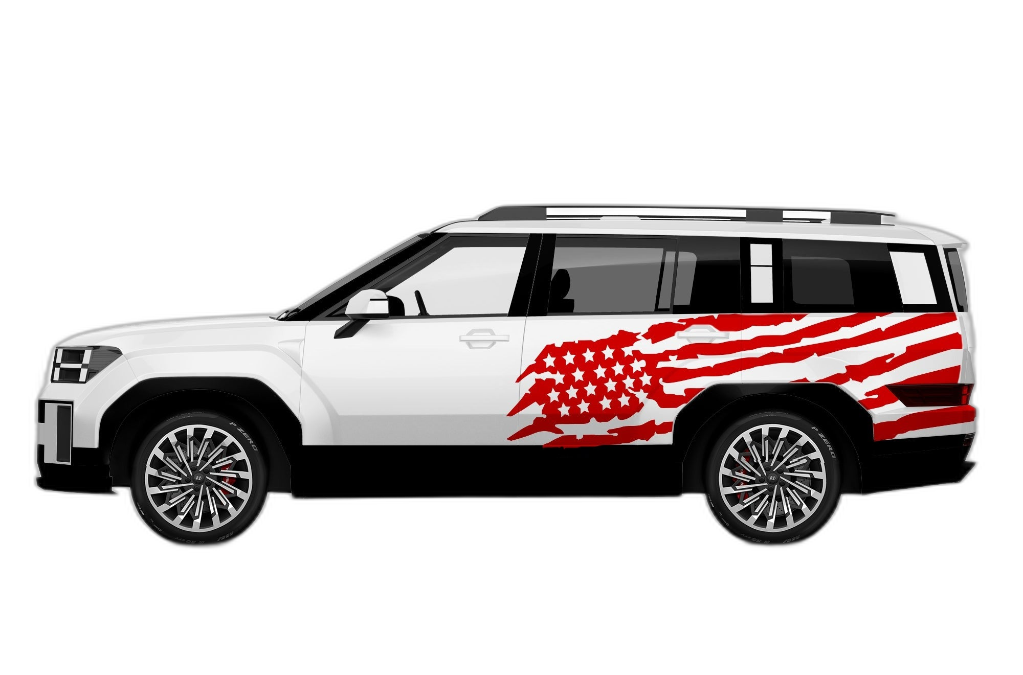 US flag graphics decals compatible with Hyundai Santa Fe - Image 2