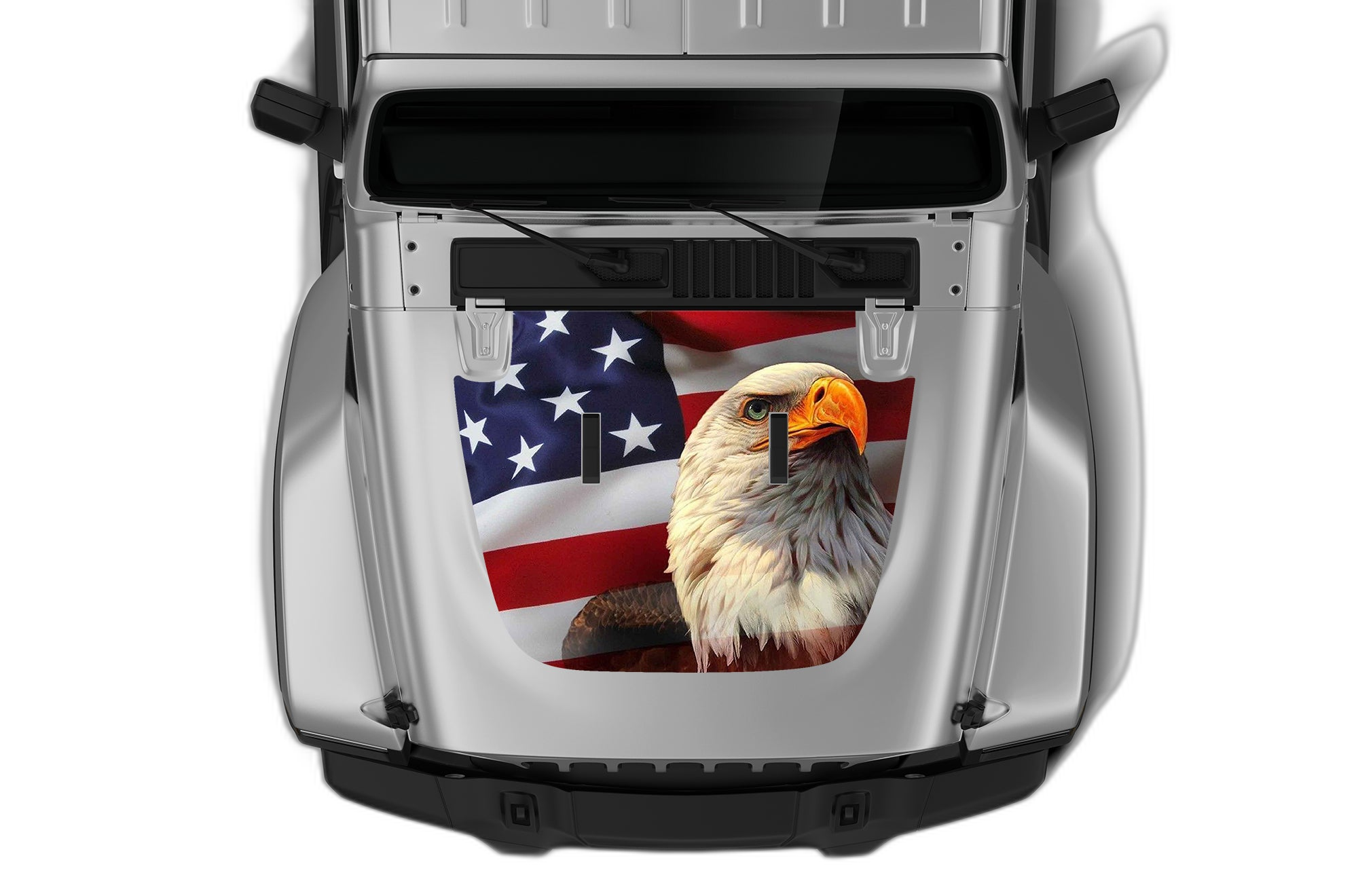USA eagle print hood graphics decals compatible with Jeep Gladiator JT