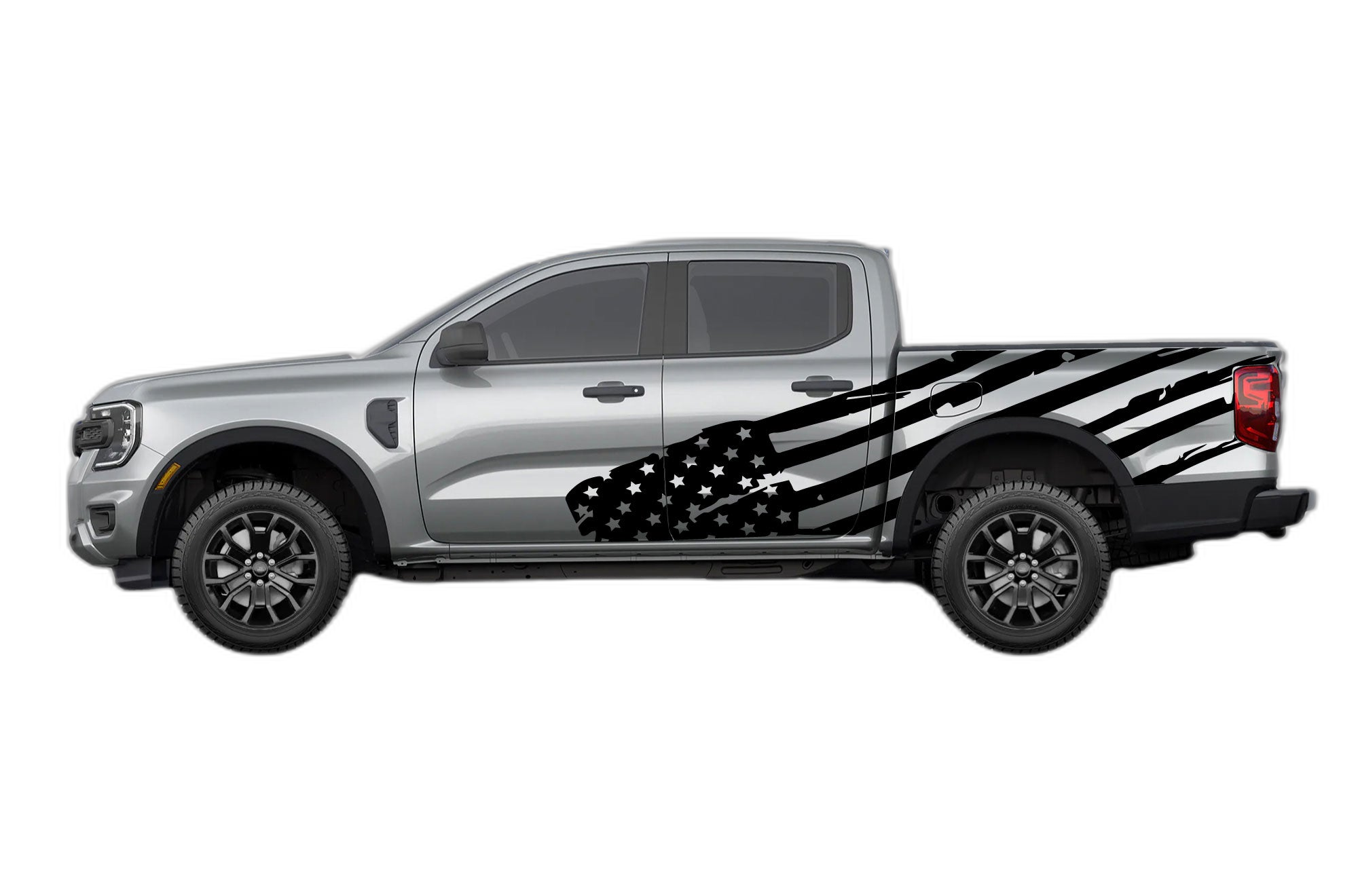USA flag decals and side graphics compatible with Ford Ranger