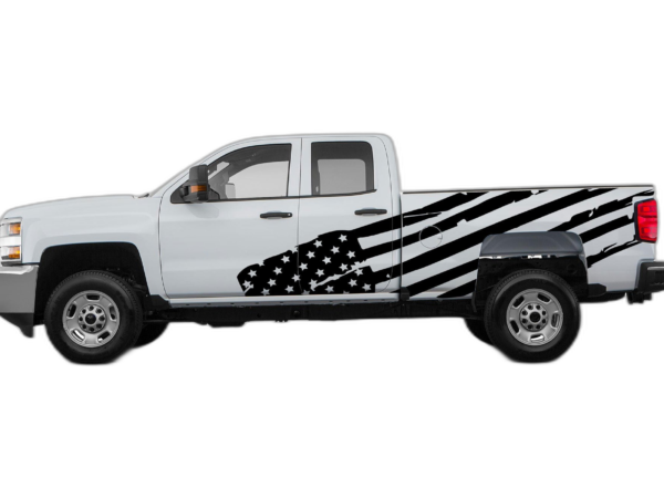 USA Flag Decals Graphics for Chevrolet Silverado 2500HD 2015-2019