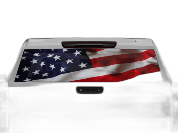 USA flag perforated rear window decal graphics compatible with Chevrolet Silverado