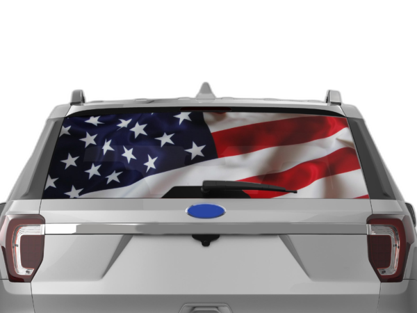 USA Flag Perforated Rear Window Decal Graphics for Ford Explorer 2011-2019