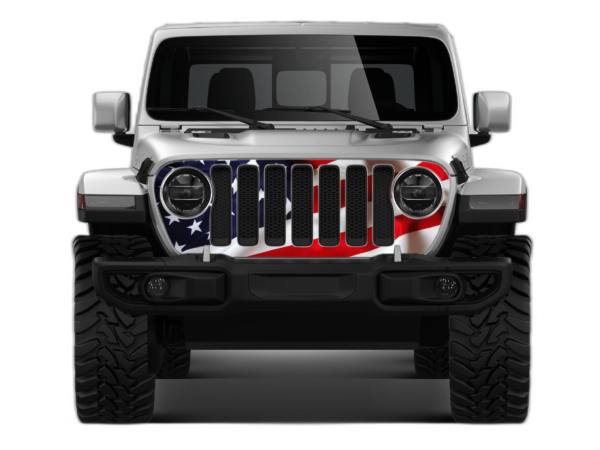 USA flag print grille graphics decals compatible with Jeep Gladiator JT