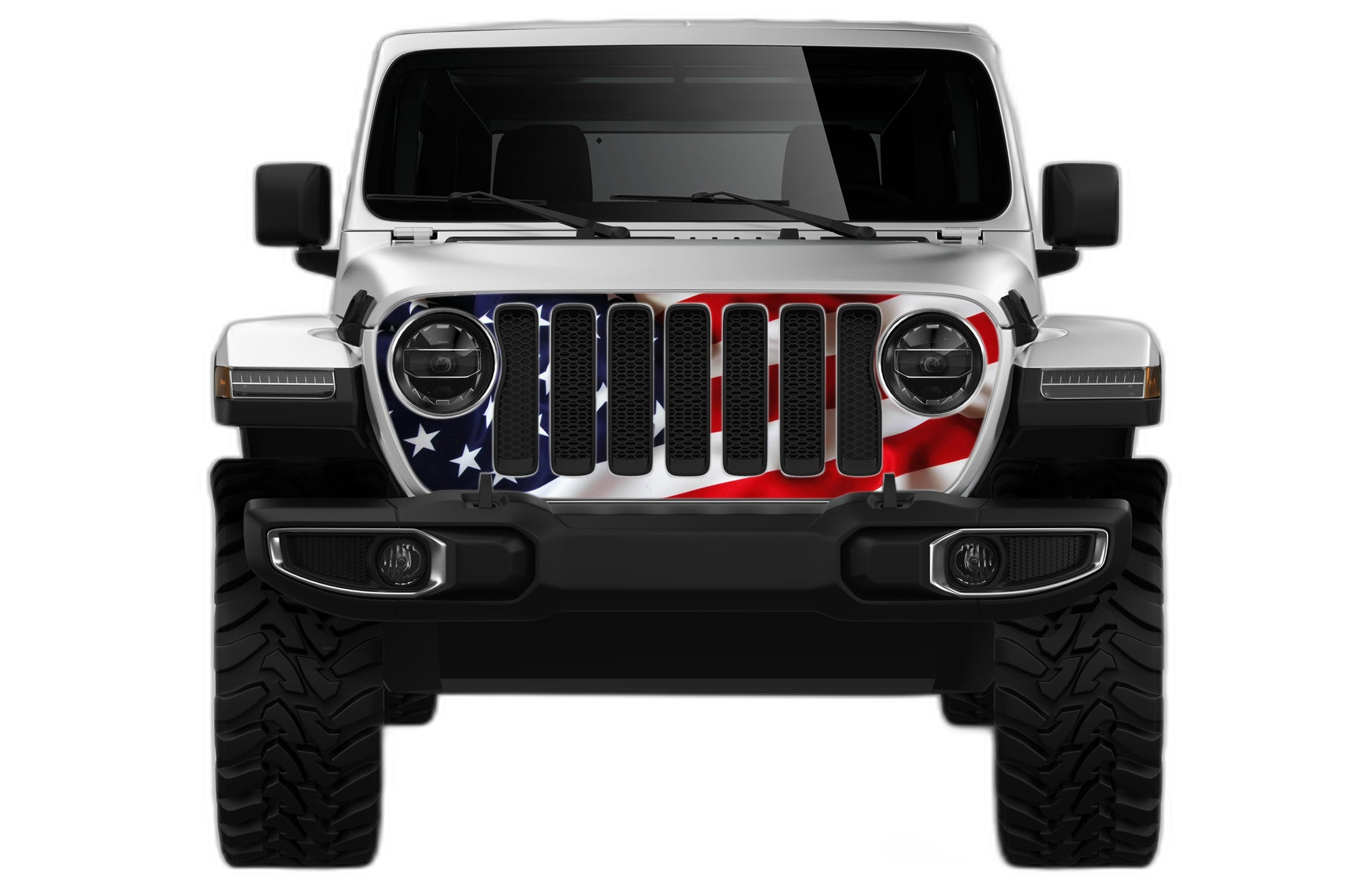 USA flag print grille graphics decals compatible with Wrangler JL
