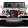 USA flag print grille graphics decals compatible with Jeep Wrangler TJ