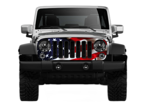 USA Flag Print Grille Graphics for Jeep Wrangler JK